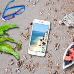 iPhone 6s Plus and iPad Pro on the Beach Mockup