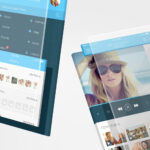 iPhone App Mockups of Two Floating Screens
