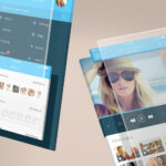 iPhone App Mockups of Two Floating Screens