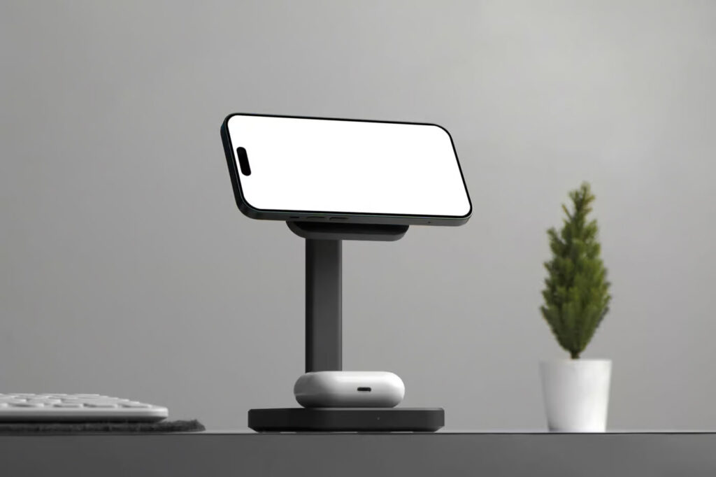 iPhone in Charger Mockup