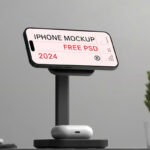 iPhone in Charger Mockup