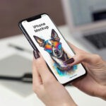 iPhone in Woman Hands Mockup