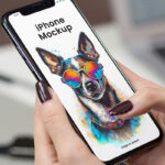 iPhone in Woman Hands Mockup