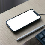 iPhone on Charger Mockup