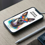 iPhone on Charger Mockup