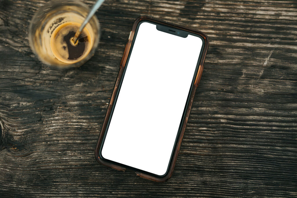 iPhone on Wood Mockup