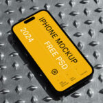 iPhone Pro on Metal Floor Mockup