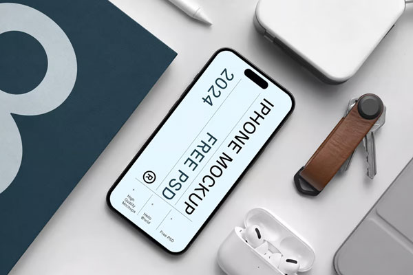 iPhone Pro with Book Mockup
