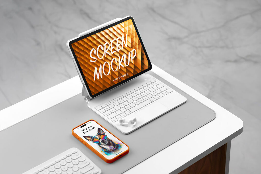 iPhone with iPad Mockup