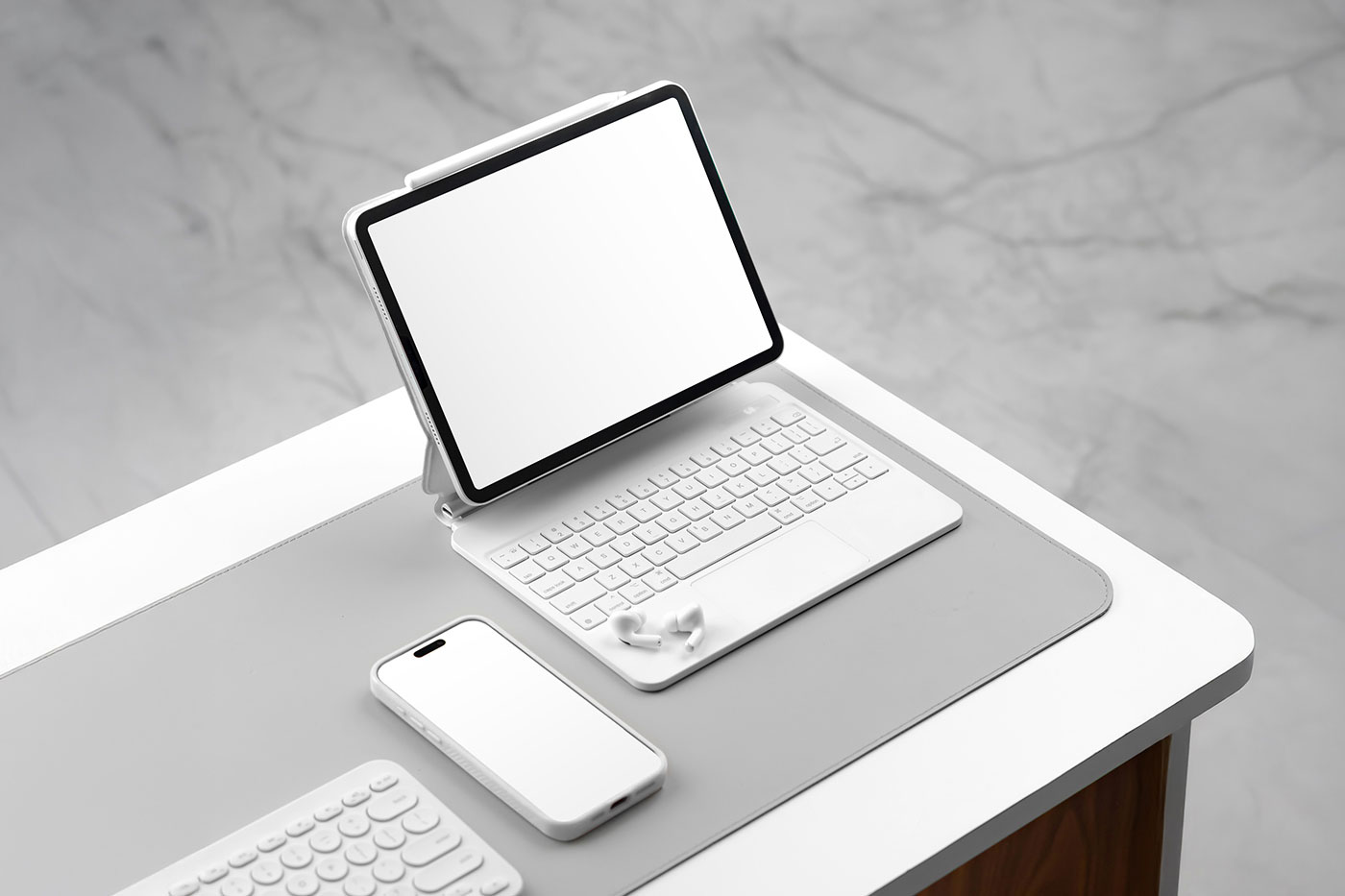 Free iPhone with iPad Mockup PSD Template