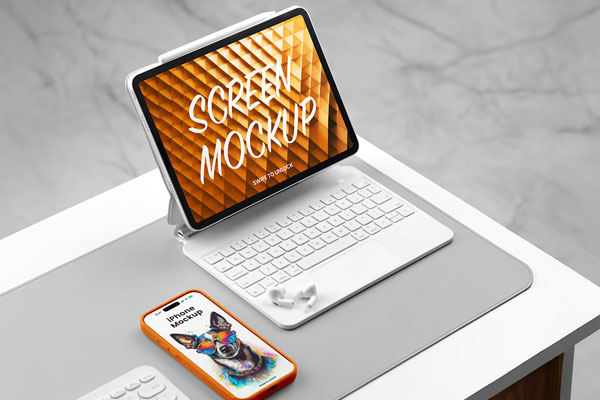 iPhone with iPad Mockup