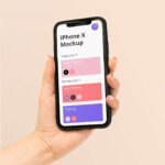 iPhone X in a Woman’s Hand Mockup