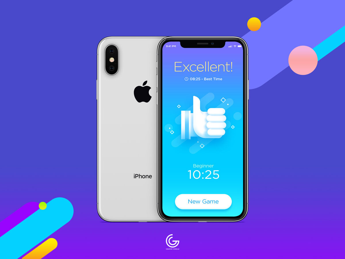 iPhone X Screen Mockup Front and Backside View FREE PSD