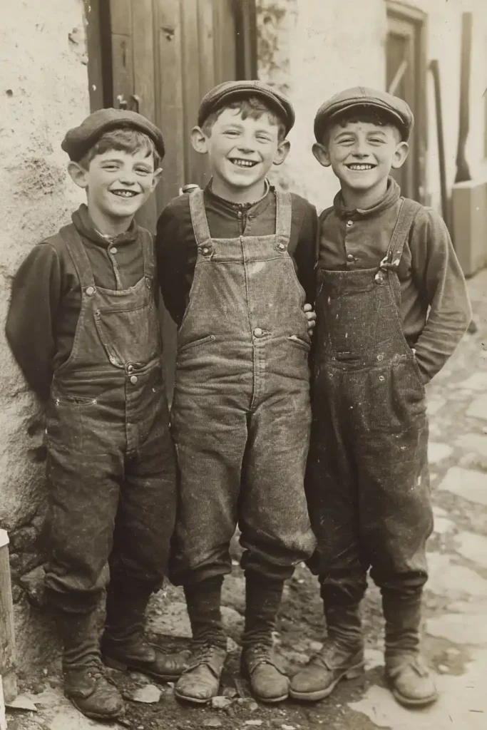 Irish Boys in Overalls Vintage Photography