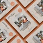 Isometric Branding Grid A4 Flyers Mockup