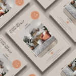 Isometric Branding Grid A4 Flyers Mockup