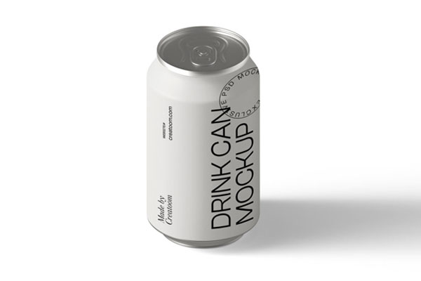 Isometric Drink Can Mockup from a Close View