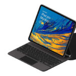 Isometric iPad Pro on a Stand with Keyboard Mockup