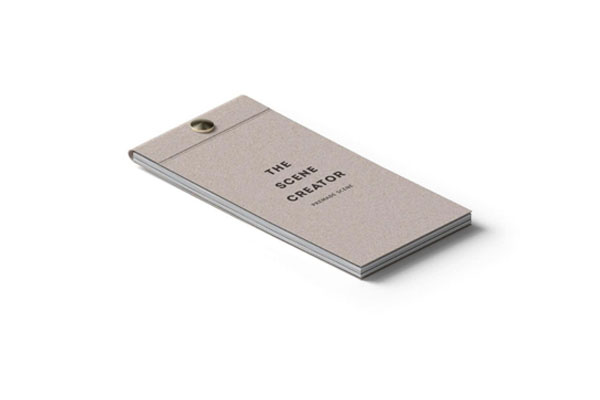 Isometric Notepad on a Simple Surface Mockup