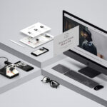 Isometric Pack of UI Devices Mockup