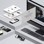 Isometric Pack of UI Devices Mockup