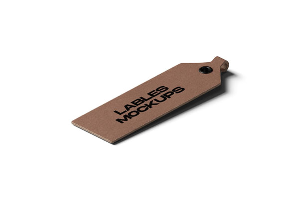 Isometric Small Leather Label Mockup