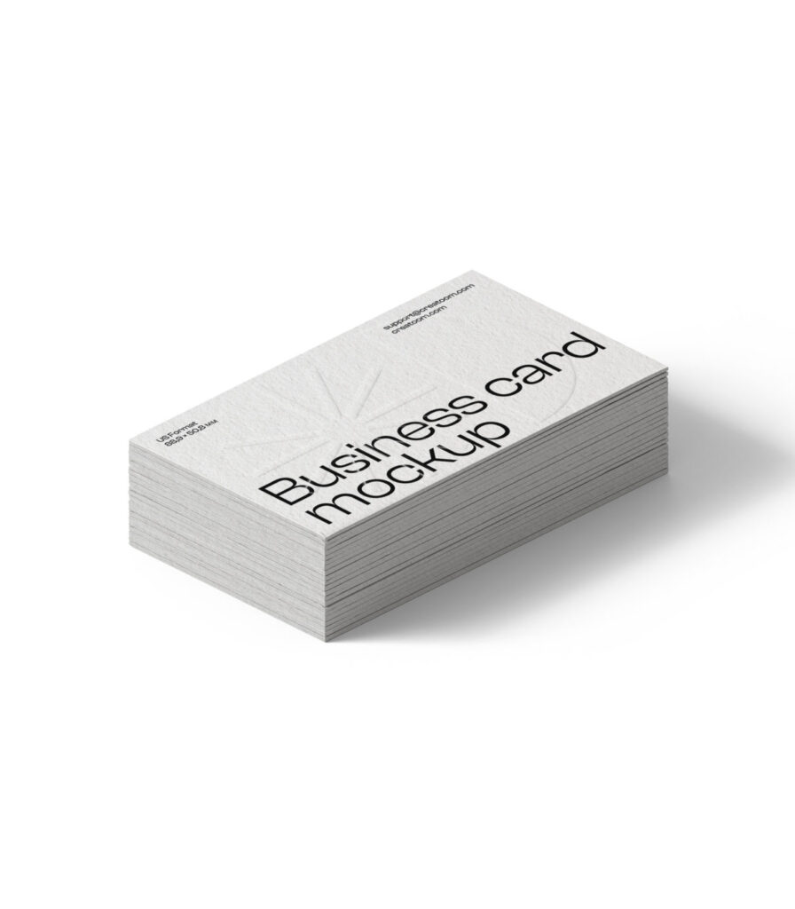 Isometric Stack of Business Cards Mockup