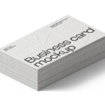 Isometric Stack of Business Cards Mockup