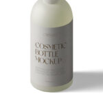 Isometric Vertical Clear Cosmetic Bottle Mockup