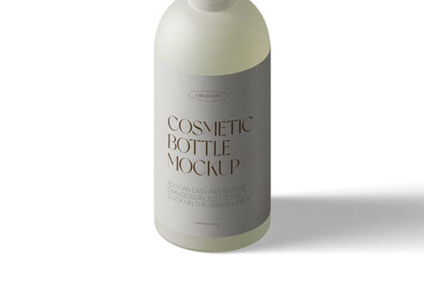 Isometric Vertical Clear Cosmetic Bottle Mockup