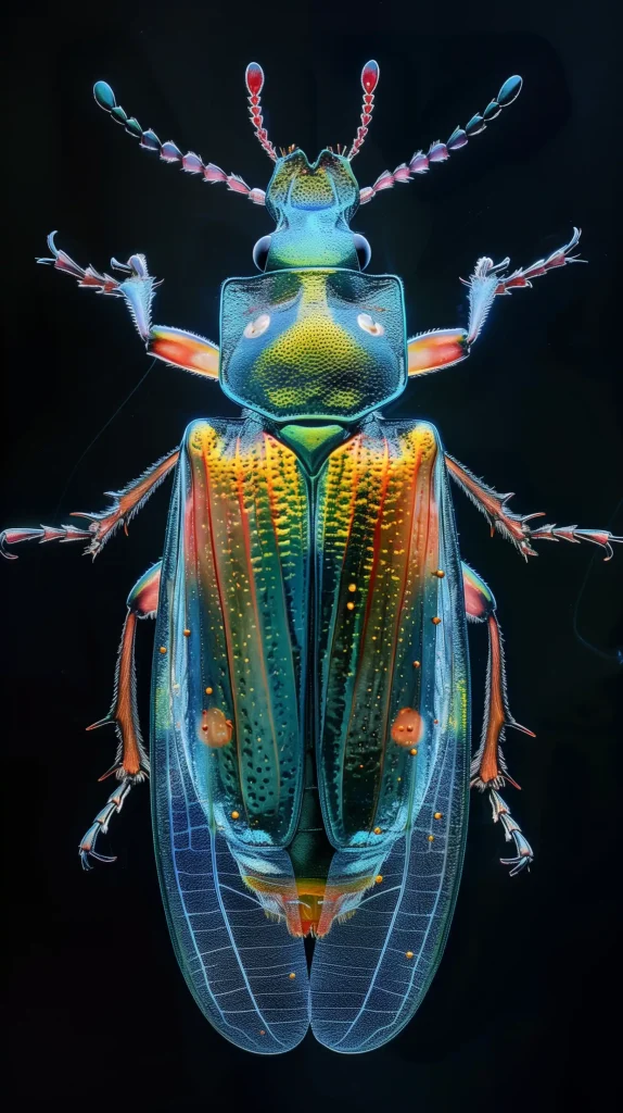 Jade Beetle Macro Fluorescence