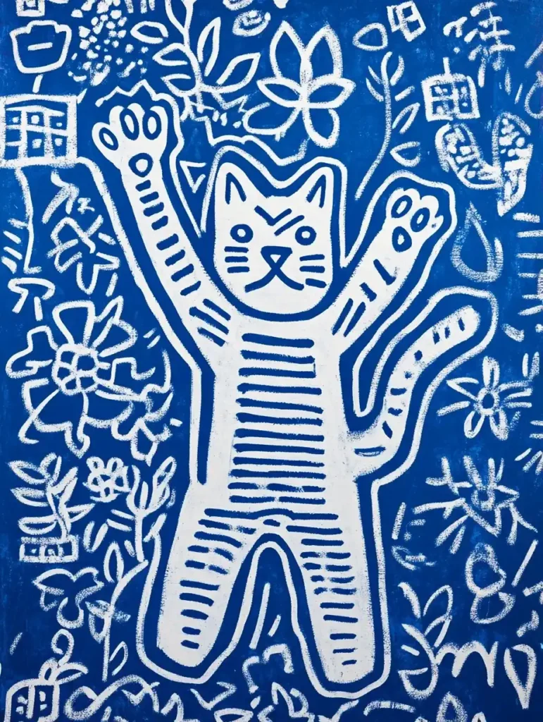Keith Harings Dancing Cat Mural
