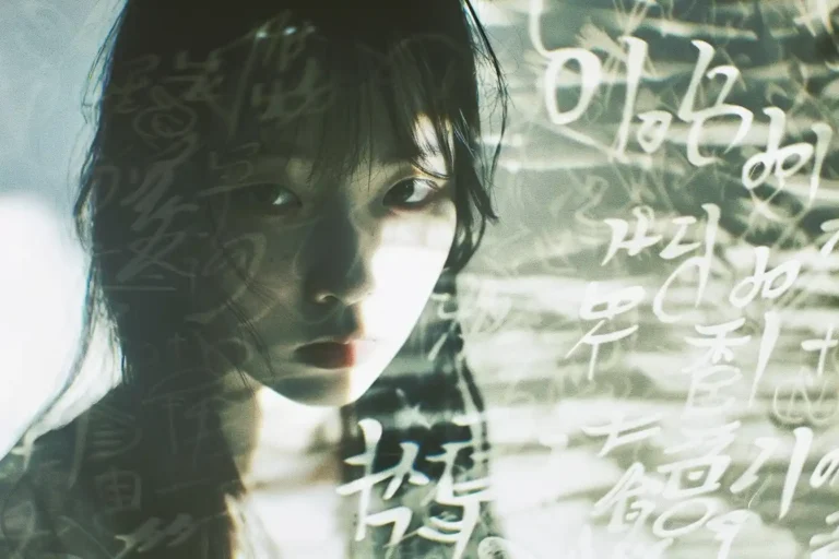 Korean Girl in Raw Calligraphy