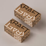 Kraft Boxes Packaging Mockup in Perspective View