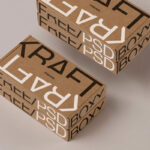 Kraft Boxes Packaging Mockup in Perspective View