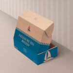 Kraft, Cardboard Packaging Box Mockup in Perspective