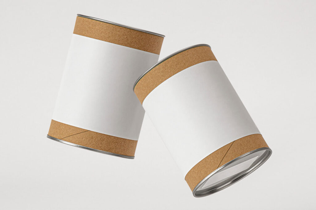 Kraft Container Tin Can Mockup in Front Sight