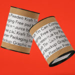 Kraft Container Tin Can Mockup in Front Sight