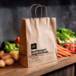 Kraft Paper Bag Mockup on Kitchen Table