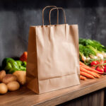 Kraft Paper Bag Mockup on Kitchen Table