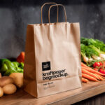Kraft Paper Bag Mockup on Kitchen Table