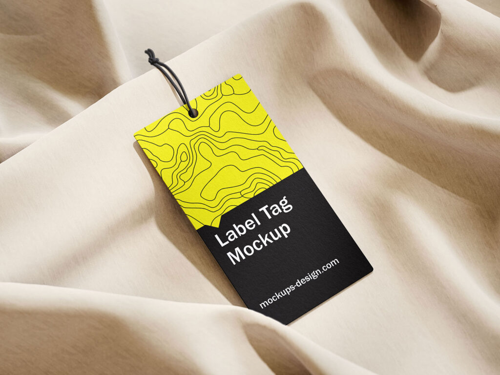 Label Tag on Fabric Mockup