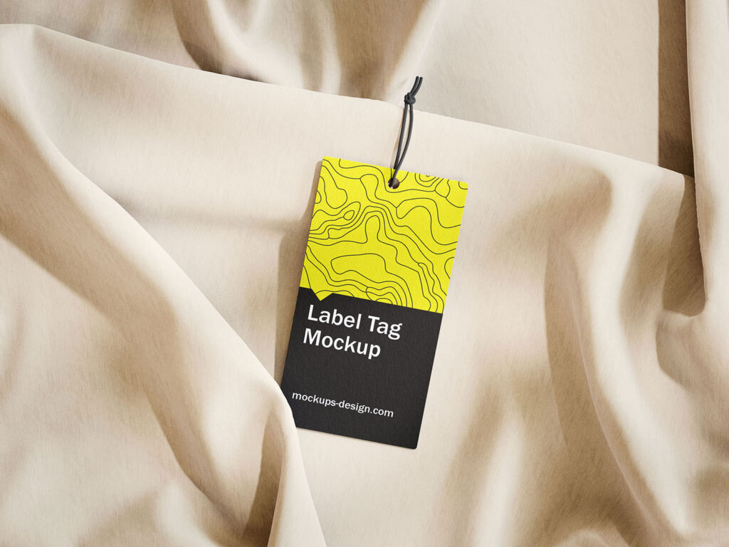 Label Tag on Fabric Mockup