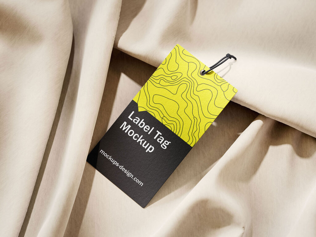 Label Tag on Fabric Mockup