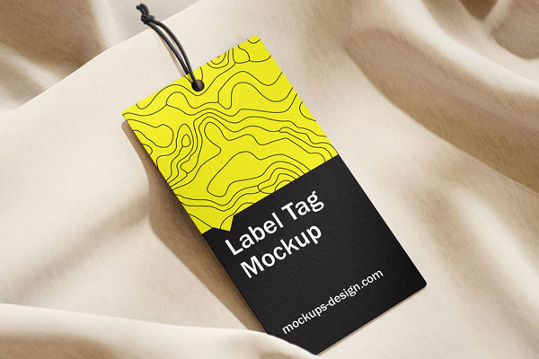 Label Tag on Fabric Mockup