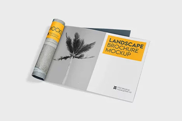 Landscape Brochure Mockup in 3 Sights