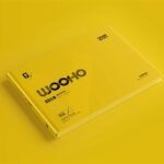 Landscape Hardcover Book Mockup in 4 Showcases