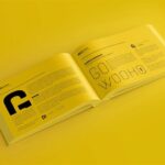 Landscape Hardcover Book Mockup in 4 Sights