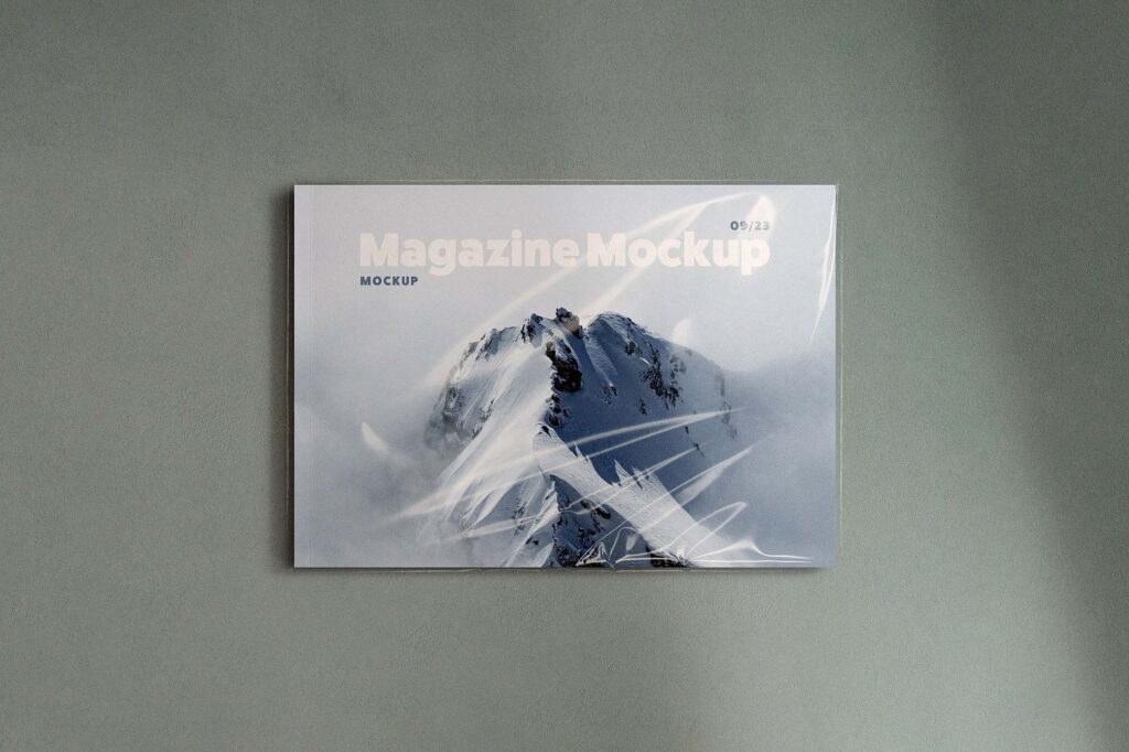 Landscape Magazine Mockup in Front Sight