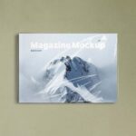 Landscape Magazine Mockup in Front Sight